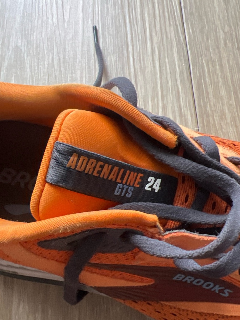 Brooks Adrenaline 24 Shoes Mens 9 M Running Sneakers Orange Black Athletic - Picture 4 of 7